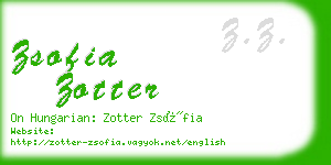 zsofia zotter business card